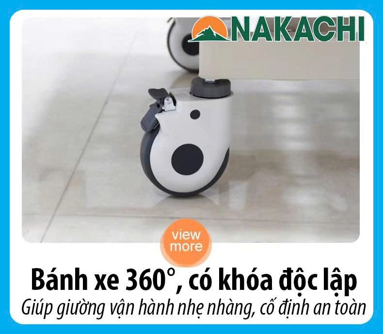 B&aacute;nh xe di chuyển dễ d&agrave;ng, c&oacute; kh&oacute;a
